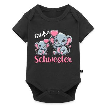 Big Sister Elephants Older Sibling - Baby Premium short-sleeve bodysuit - black - Front