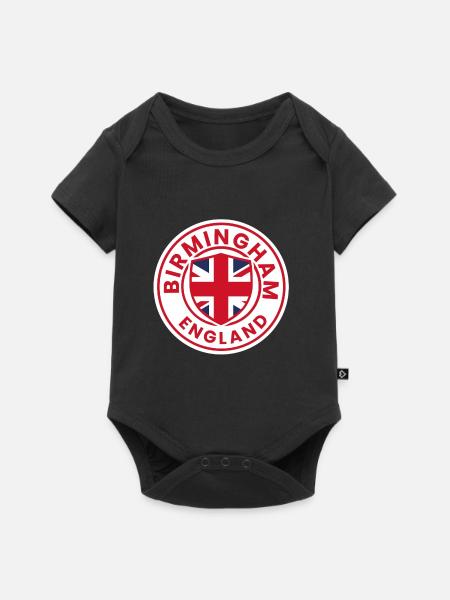 Birmingham England Shield Abzeichen - Baby Premium Kurzarmbody - Schwarz