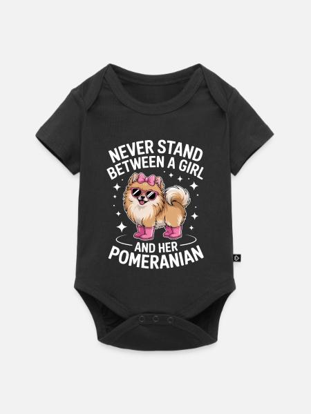 Pomeranian Sprüche Lustiges Pomeranian Geschenk - Baby Premium Kurzarmbody - Schwarz