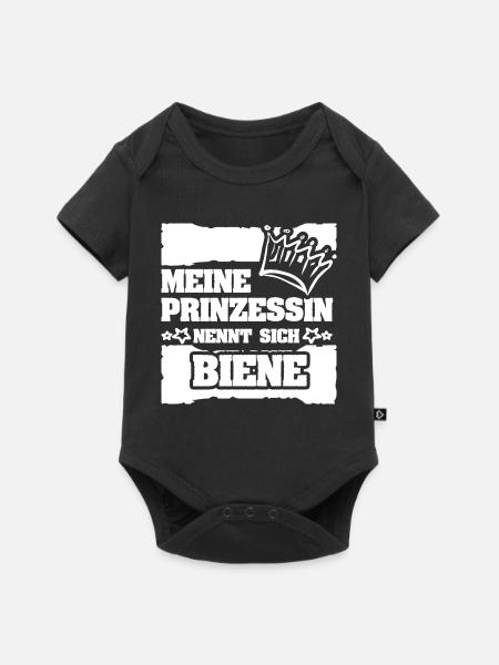 Maedchenname Biene - Baby Premium Kurzarmbody - Schwarz