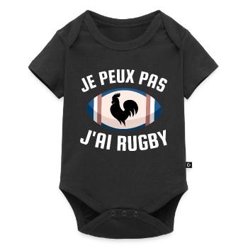 I can't I have rugby - Baby Premium short-sleeve bodysuit - black - Front