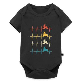 Quad Heartbeat Retro 4x4 ATV Quad Biker - Baby Premium short-sleeve bodysuit - black - Front