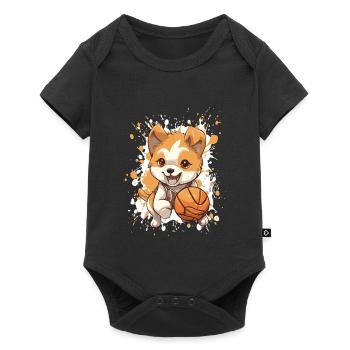 Petit Chasseur de Balles Corgi - Body à manches courtes Premium Bébé - noir - Devant