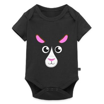 Cute Cartoon Guinea Pig Face Simple Minimalist Pet - Baby Premium short-sleeve bodysuit - black - Front