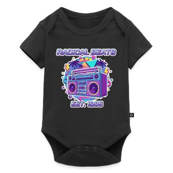 Radical Beats – 80er Jahre Retro Boombox Design - Baby Premium Kurzarmbody - Schwarz - Vorne