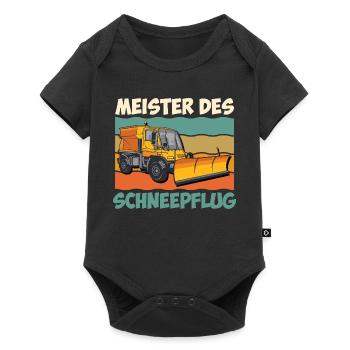 Winter service MASTER OF THE SNOW PLOUGH Fun - Baby Premium short-sleeve bodysuit - black - Front