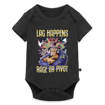 Funny Gaming Gamer Cat - Baby Premium short-sleeve bodysuit - black - Front