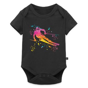 Alpine skiing Winter sports Nordic skiing - Baby Premium short-sleeve bodysuit - black - Front
