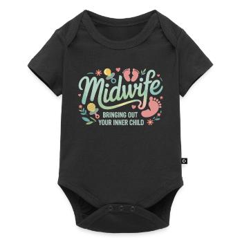 Midwife Inner Child Bloom - Baby Premium short-sleeve bodysuit - black - Front