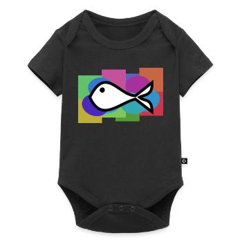 POISSON. MEMOIRE. SARDINE. POISSON D'AVRIL. MER - Body à manches courtes Premium Bébé - noir - Devant