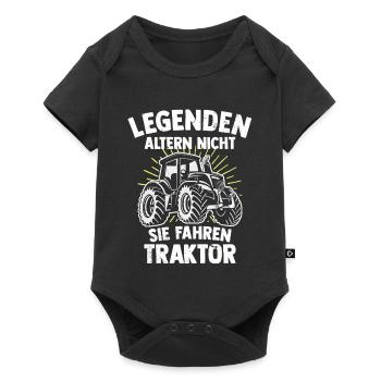 Legends drive a farmer's tractor - Baby Premium short-sleeve bodysuit - black - Front