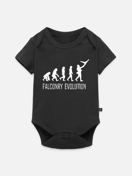 Entwicklung der Falknerei - Baby Premium Kurzarmbody - Schwarz