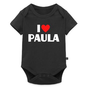 I Love Paula Red Heart Retro Statement - Baby Premium short-sleeve bodysuit - black - Front