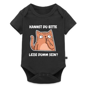 Saying Funny Cat Can you be quietly stupid? - Baby Premium short-sleeve bodysuit - black - Front