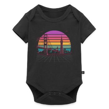Rainbow Bridge Neon Skyline San Francisco - Baby Premium short-sleeve bodysuit - black - Front