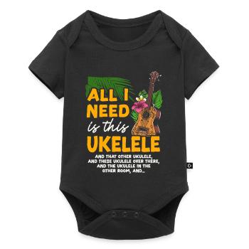 Hawaiian Ukulele Uke All I Need Is - Baby Premium short-sleeve bodysuit - black - Front