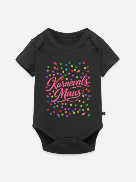 Karnevals Maus Konfetti Kostüm - Baby Premium Kurzarmbody - Schwarz