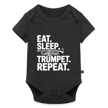 Eat. Sleep. Trumpet. Repeat. - Baby Premium short-sleeve bodysuit - black - Front