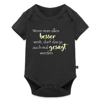Wenn man alles besser weiß ... - Baby Premium Kurzarmbody - Schwarz - Vorne