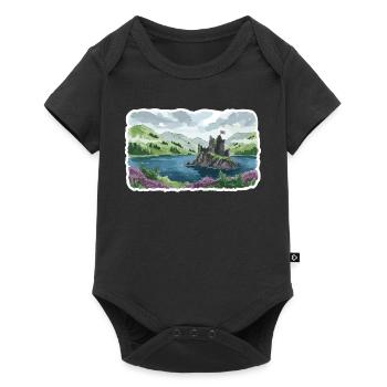 Scottish Highlands Eilean Donan Castle Loch Art - Baby Premium short-sleeve bodysuit - black - Front
