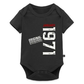 55e anniversaire Original janvier Né en 1971 - Body à manches courtes Premium Bébé - noir - Devant