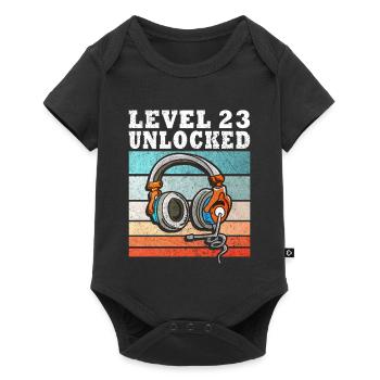 Level 23 Unlocked with Headphones - Baby Premium short-sleeve bodysuit - black - Front