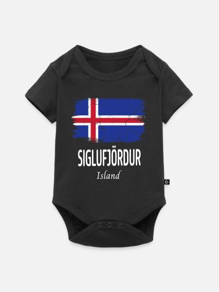 Siglufjördur - Baby Premium Kurzarmbody - Schwarz