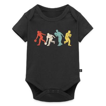 Silhouettes dynamiques de bowling en couleurs - Body à manches courtes Premium Bébé - noir - Devant
