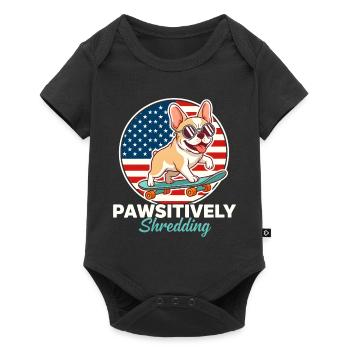 Pawsitively Shredding French Bulldog Skater - Baby Premium short-sleeve bodysuit - black - Front