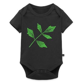 Feuilles - Lipide / Plante herbacière - Body à manches courtes Premium Bébé - noir - Devant