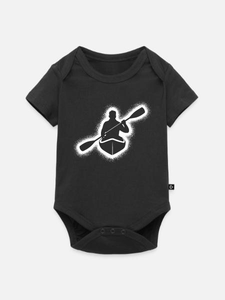 Kanu Paddelboot Kinder Herren Kajak - Baby Premium Kurzarmbody - Schwarz