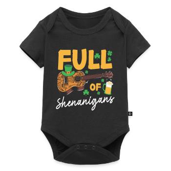 Hawaiian Ukulele Uke St Patricks - Baby Premium Kurzarmbody - Schwarz - Vorne