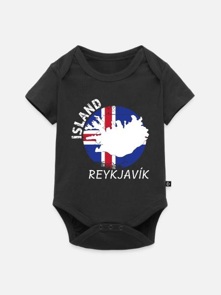 Reykjavík - Baby Premium Kurzarmbody - Schwarz
