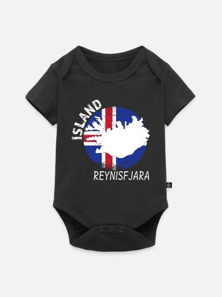 Reynisfjara - Baby Premium Kurzarmbody - Schwarz
