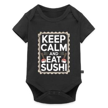 Sushi Reste calme et mange des sushis Amoureux de la cuisine japonaise - Body à manches courtes Premium Bébé - noir - Devant