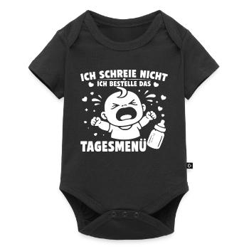 Je ne crie pas, je commande le menu du jour - Body à manches courtes Premium Bébé - noir - Devant