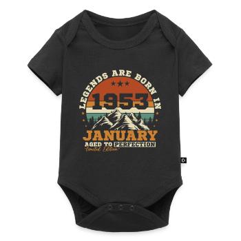 January 1953 Vintage Retro Birthday Gift - Baby Premium short-sleeve bodysuit - black - Front