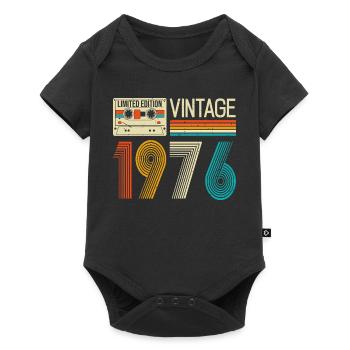 Édition limitée vintage 1976, cadeaux pour le 50e anniversaire - Body à manches courtes Premium Bébé - noir - Devant
