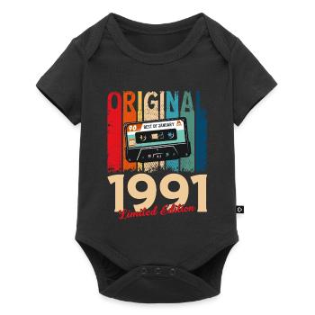 Cassette du 35e anniversaire janvier 1991 - Body à manches courtes Premium Bébé - noir - Devant