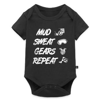 Mud Sweat Gears se répète - Body à manches courtes Premium Bébé - noir - Devant