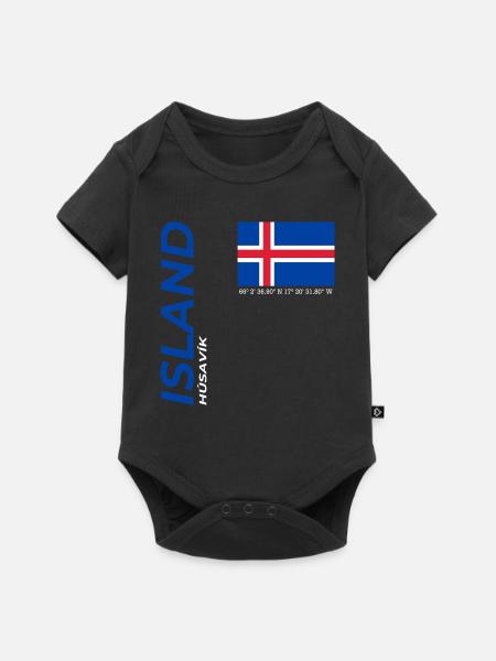 Húsavík - Baby Premium Kurzarmbody - Schwarz