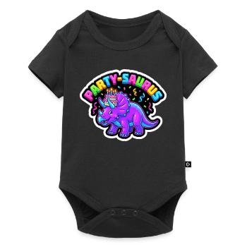 Party Saurus Birthday Dino - Baby Premium short-sleeve bodysuit - black - Front