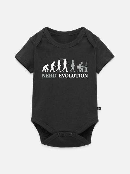 Nerd Evolution – Vom Affen zum PC-Profi - Baby Premium Kurzarmbody - Schwarz