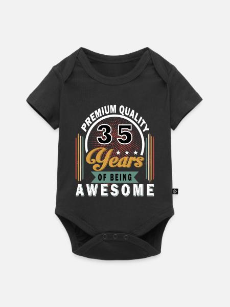 35 Jahre Awesome Retro-Badge - Baby Premium Kurzarmbody - Schwarz