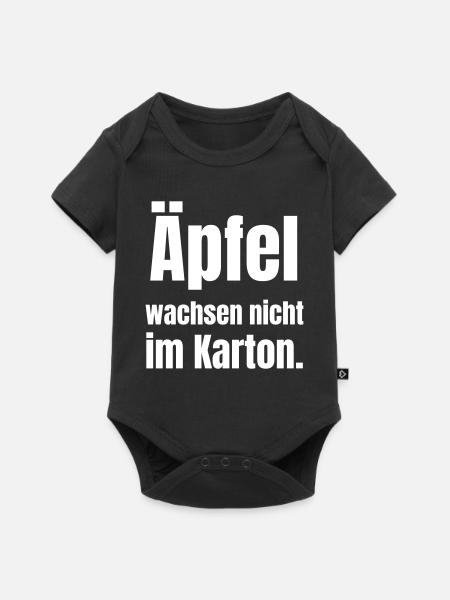 Äpfel wachsen nicht im Karton - Baby Premium Kurzarmbody - Schwarz