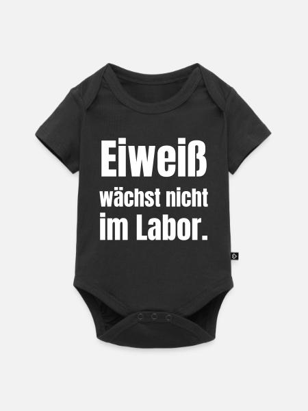 Eiweiß wächst nicht im Labor - Baby Premium Kurzarmbody - Schwarz
