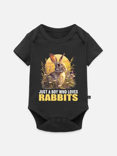 Hasen Hase - Baby Premium Kurzarmbody - Schwarz