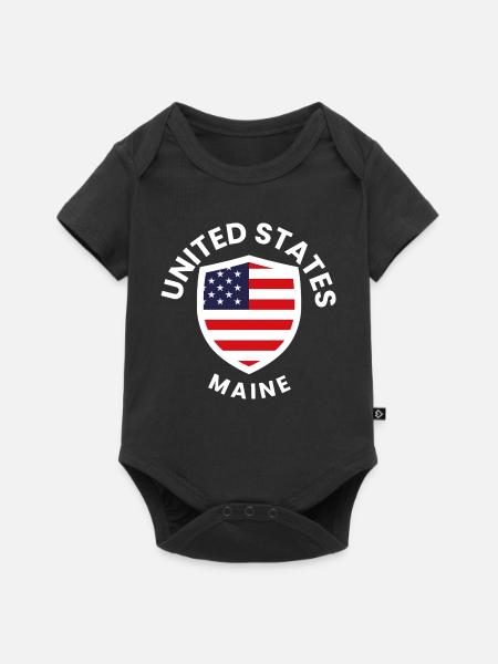 Amerikanisch inspiriertes Flaggenschild - Baby Premium Kurzarmbody - Schwarz