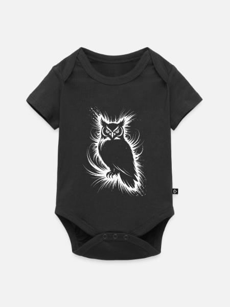 Eulenkunst-Silhouette - Baby Premium Kurzarmbody - Schwarz