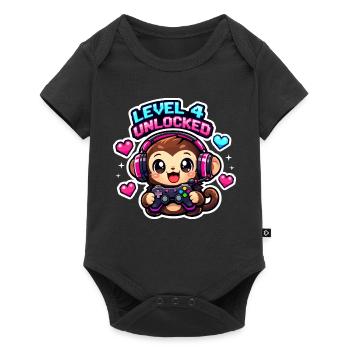 Level 4 Unlocked - Baby Premium short-sleeve bodysuit - black - Front
